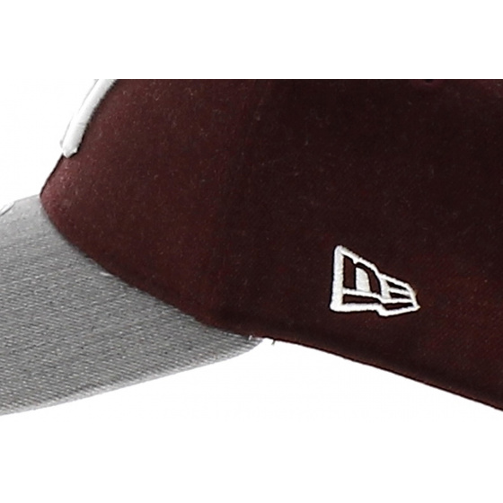 NY Yankees Baseball Cap - New Era MLB Heather Visor - Burgundy-Gray