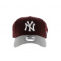 NY Yankees Baseball Cap - New Era MLB Heather Visor - Burgundy-Gray