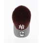 Casquette Baseball NY Yankees-New Era MLB Heather Visor-Bordeaux-Gris  