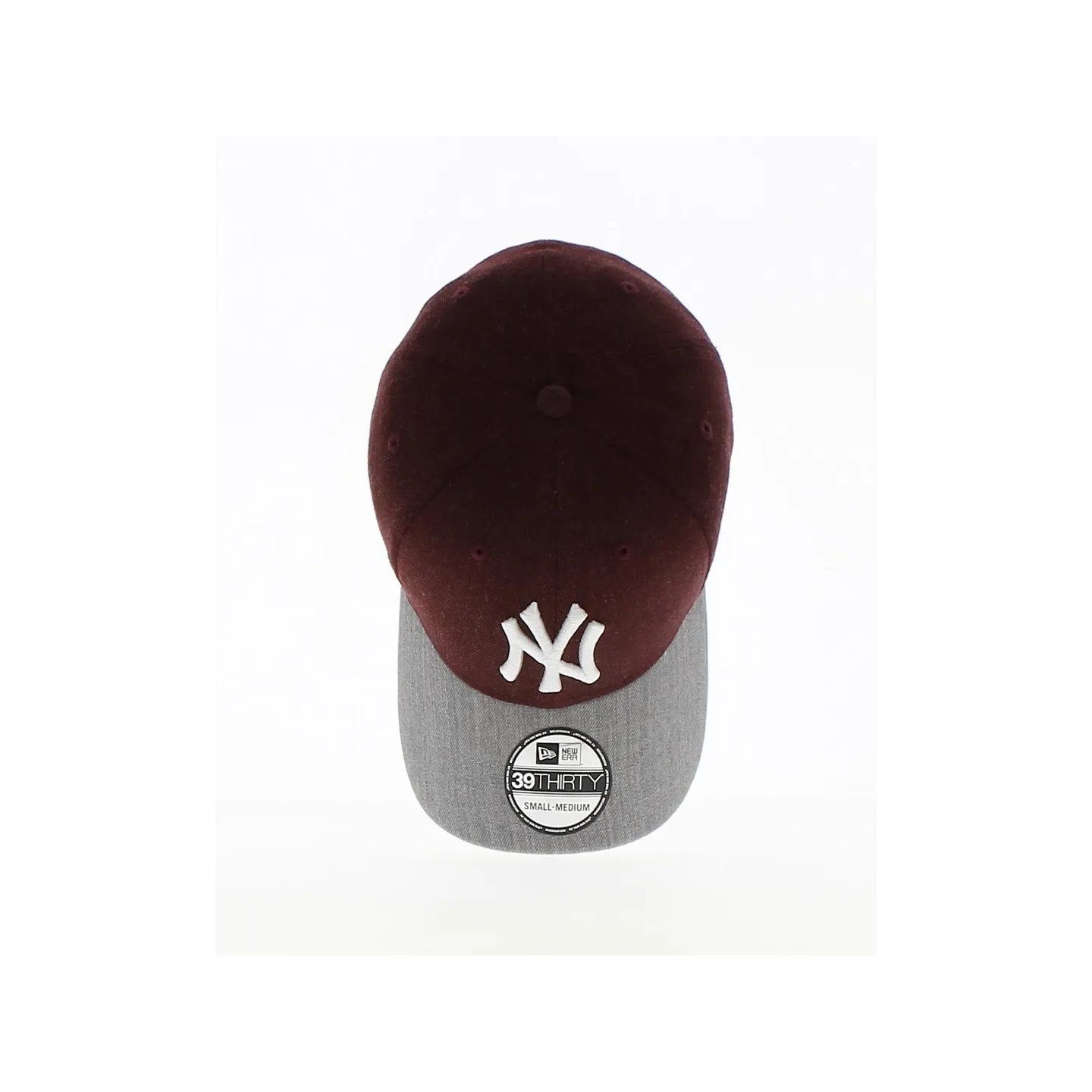 Casquette Baseball-Homme-Femme-New-York MLB Heather Visor-New Era-Traclet-Bordeaux-Visiere-Gris Reference : 7304 | Chapellerie T