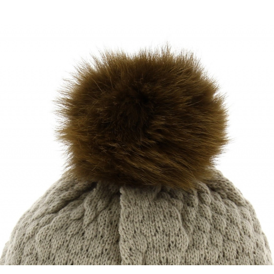 Fox Fur Pompom Beanie - Traclet