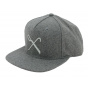 King Apparel Grey Wool Hard Graft Flat Snapback Cap