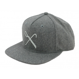 King Apparel Grey Wool Hard Graft Flat Snapback Cap