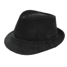 Chapeau Trilby Cuir Noir