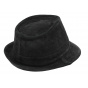 Trilby Hat Black Leather