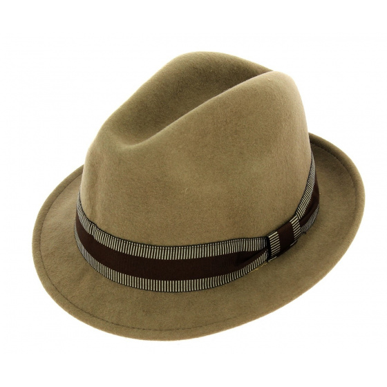 Jazzy trilby hat Beige wool felt- Aussie Apparel