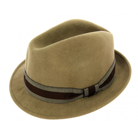 Jazzy Trilby Hat Beige Wool Felt - Aussie Apparel Jazzy Trilby Hat Beige Wool Felt - Aussie Apparel