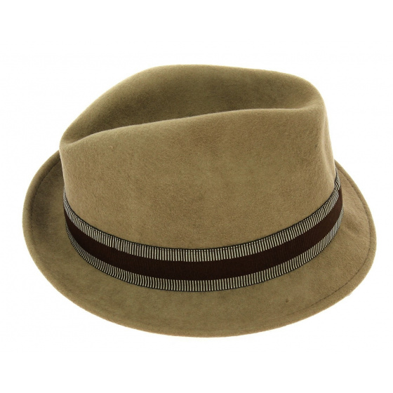 Jazzy Trilby Hat Beige Wool Felt - Aussie Apparel Jazzy Trilby Hat Beige Wool Felt - Aussie Apparel
