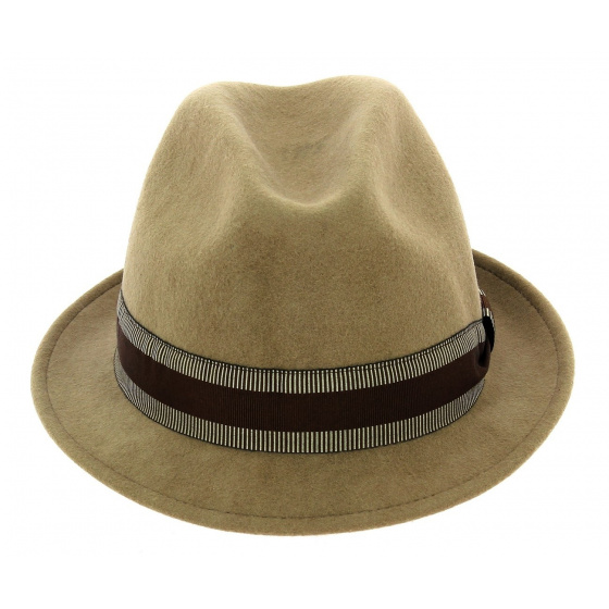Jazzy Trilby Hat Beige Wool Felt - Aussie Apparel Jazzy Trilby Hat Beige Wool Felt - Aussie Apparel