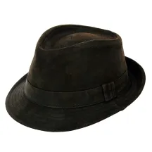 Chapeau Trilby Cuir - Achat chapeau petit bord cuir-Aussie Apparel-Traclet-Marron Reference : 7398 | Chapellerie Traclet