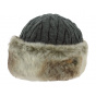 Cable Faux Fur Beanie Grey - Barts