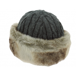 Bonnet-Toque Cable Fausse Fourrure Marron - Barts