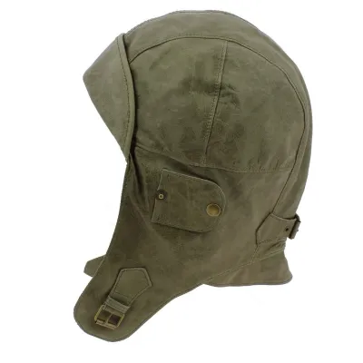 Sacramento Auto Cap Olive Leather - Stetson Reference: 3810 | Traclet Hat Shop