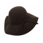 Alysa Brown Wool Felt Wide-Brimmed Hat - Flechet