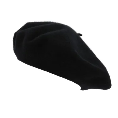 Béret Laine Basco Noir - Borsalino Reference : 7430 | Chapellerie Traclet