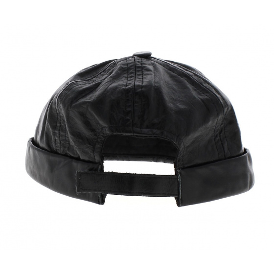 Bonnet Harley cuir noir - Bullet style Seven Jocker