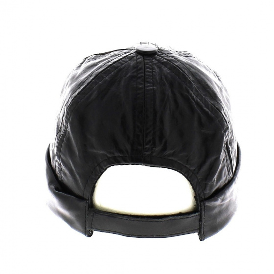 Bonnet Harley cuir noir - Bullet style Seven Jocker