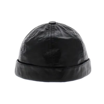 Bonnet Harley cuir - Bullet style Seven Jocker-Traclet-Noir Reference : 7438 | Chapellerie Traclet