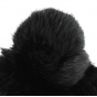 Black Rabbit Fur Beanie for Women