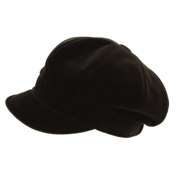 Brown Velvet Newsboy Cap - Mayser