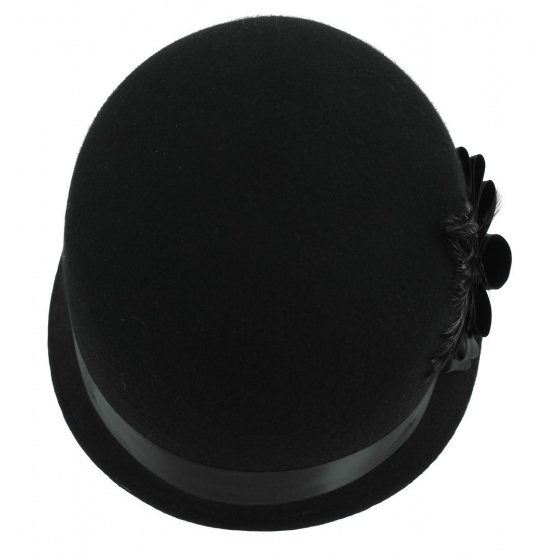 Chapeau Cloche Chloe Feutre Laine Noir - Traclet