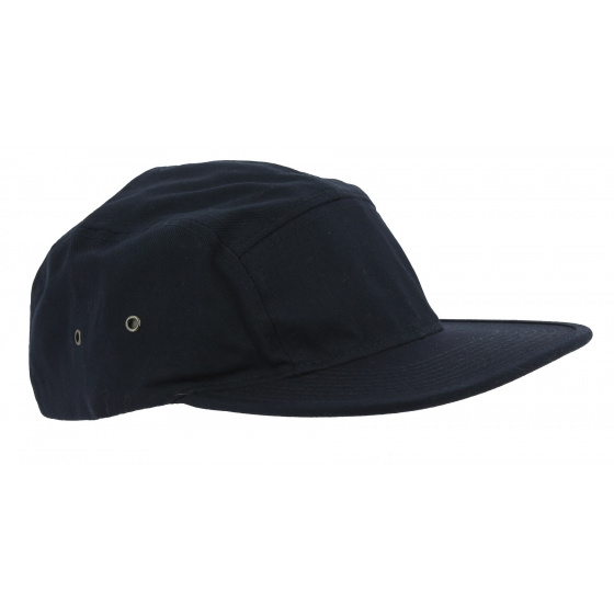 Navy 5 Panel Monk Strapback Cap - Atlantis