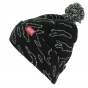 Danamo Acrylic Pom Pom Beanie Black - Official
