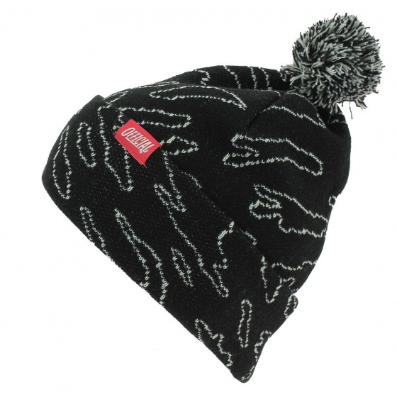 Danamo Acrylic Pom Pom Beanie Black - Official