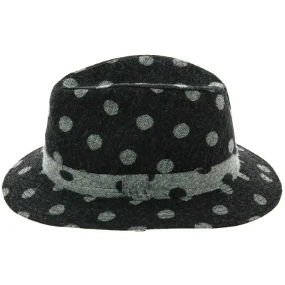 Turrif Traveller Hat with Textured Polka Dot Crown Traclet Anthracite Reference: 6765 | Traclet Hat Shop