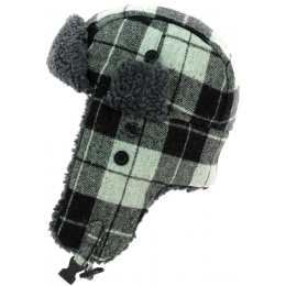 Boy's checkered ushanka hat