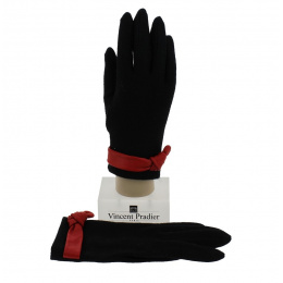 Women's Wool & Leather Gloves Black - Vincent Pradier
