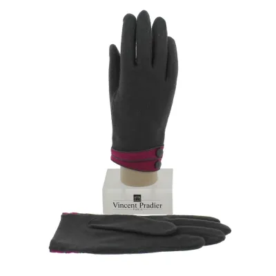 Gants Femme Laine & Nylon Gris - Vincent Pradier Reference : 5033 | Chapellerie Traclet