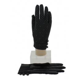 Gants Tactiles Femme Imprimé à Pois - Noir - Isotoner 