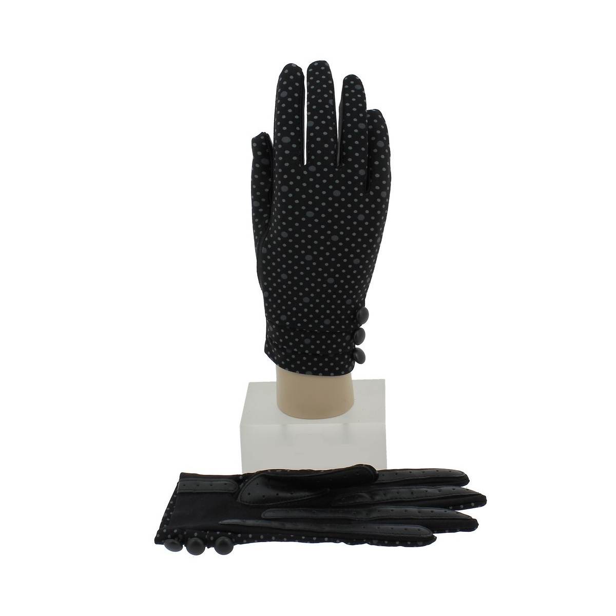 Gloves Tactile Women Printed with Dots - Black - Isotoner Reference ...