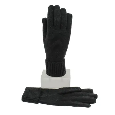 Gants Femme Acrylique Gris & Noir - Isotoner Reference : 5849 | Chapellerie Traclet