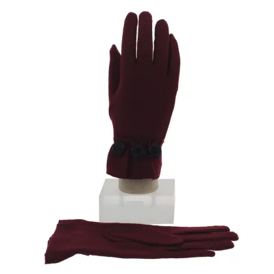 Oriane Fancy Women's Gloves in Burgundy - Traclet Reference: 3912 | Chapellerie Traclet