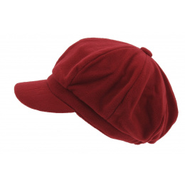 Red Fleece Newsboy Cap - Traclet
