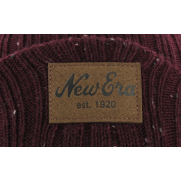 Unisex Flecked Suede Cuff Beanie Burgundy - New Era