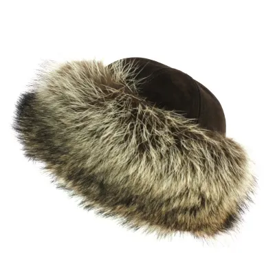 Toque Cuir & marmotte Marron - Traclet Reference : 2422 | Chapellerie Traclet