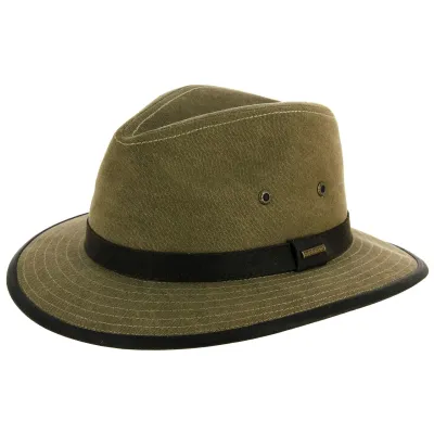 Clarck Stetson Traveller Cotton Traclet Khaki Hat Reference: 312 | Traclet Hat Shop