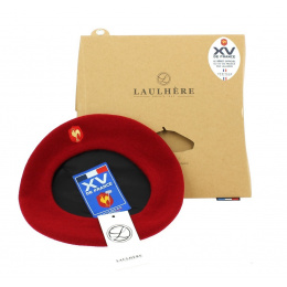 Béret rouge officiel XV de France Coq brodé - Laulhère