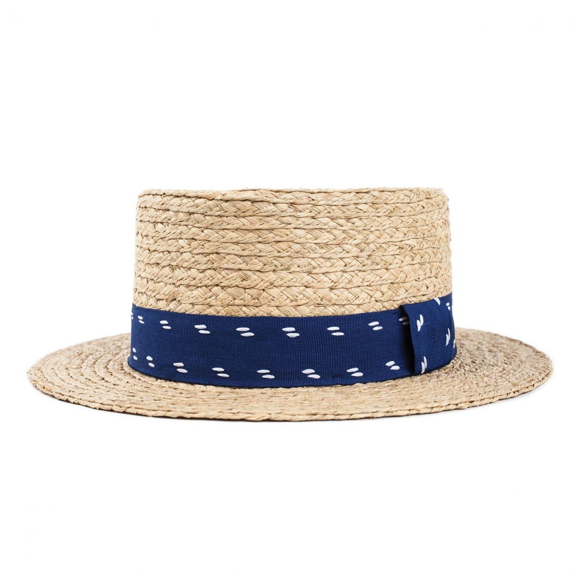 Chapeau Canotier Paille Enfant Classic Italy - Petit Canotier Avec Maintien Élastique