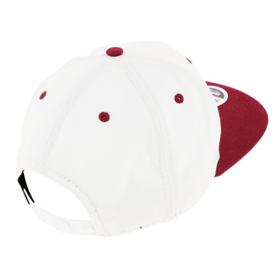 New Era - Red & White Cotton FLock Logo Snapback Cap