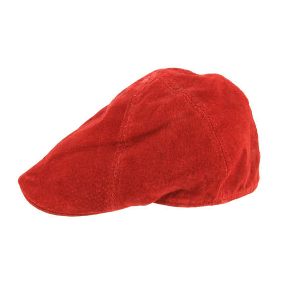 Ducky Leather Cap Red- Aussie Apparel