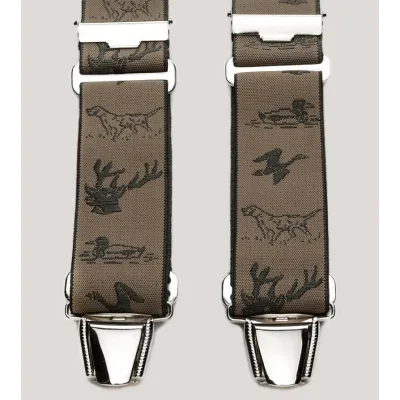 Bretelle Harnais Chasse Beige - Motif animaux Reference : 7508 | Chapellerie Traclet