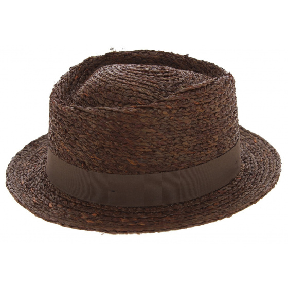Chapeau Fédora Arbor Raphia Marron - Brixton