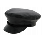 Black Leather Padock Sailor Cap - Traclet