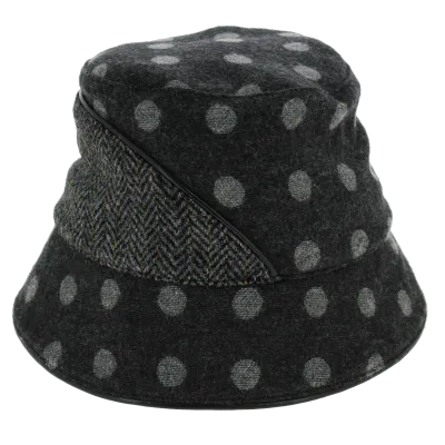 Anthracite Wool Tinker Bucket Hat with Fleece Lining - Mtm Reference: 6303 | Traclet Hat Shop