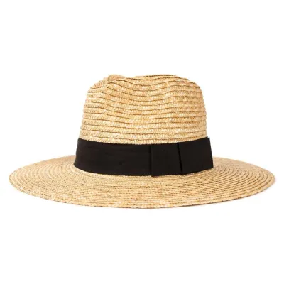Joanna Wide Brim Traveler Hat Natural Straw Black - Brixton Reference: 1015 | Traclet Hat Shop