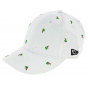 White Cotton Palmtree Fitted Baseball Cap - New Era